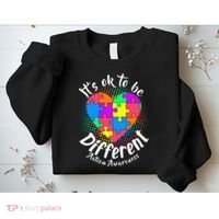 It's Ok To Be Different Autism Awareness Sweatshirt thumb 2