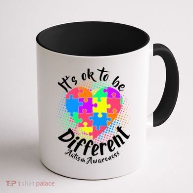 It's Ok To Be Different Autism Awareness Coffee Mug back