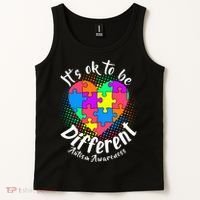 It's Ok To Be Different Autism Awareness Tank Top thumb 2