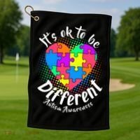 It's Ok To Be Different Autism Awareness Golf Towel thumb 1