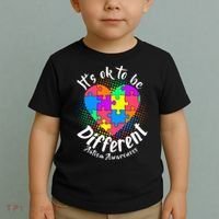It's Ok To Be Different Autism Awareness Toddler T-Shirt thumb 2