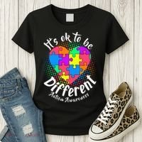 It's Ok To Be Different Autism Awareness Women's T-Shirt thumb 3