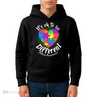 It's Ok To Be Different Autism Awareness Kids Hoodie thumb 4