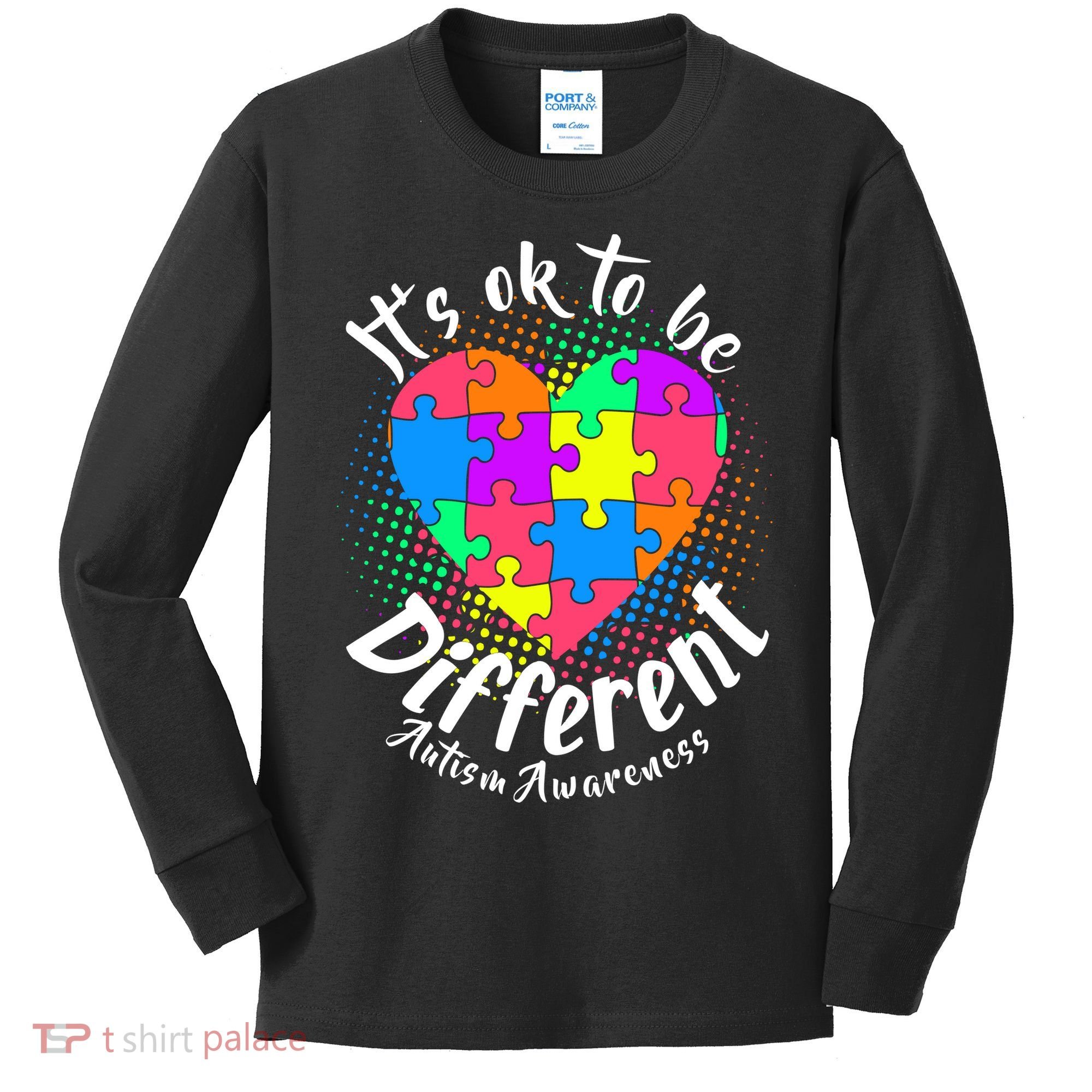 It's Ok To Be Different Autism Awareness Kids Long Sleeve Shirt