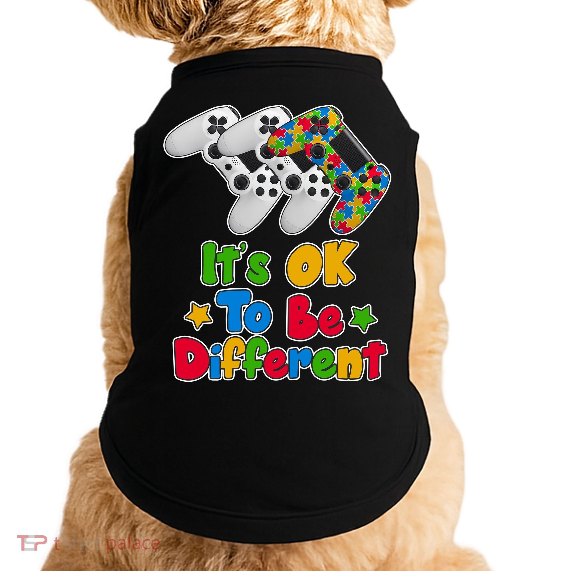 It's Ok To Be Different Autism Awareness Video Gamer  Doggie Tank