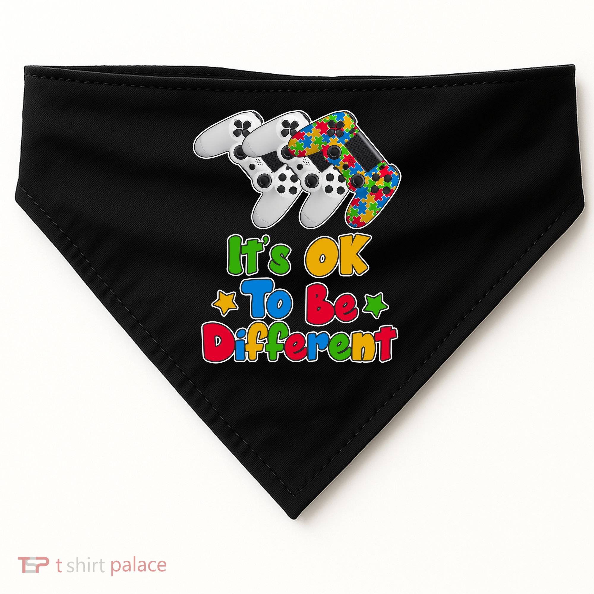 It's Ok To Be Different Autism Awareness Video Gamer  USA-Made Doggie Bandana