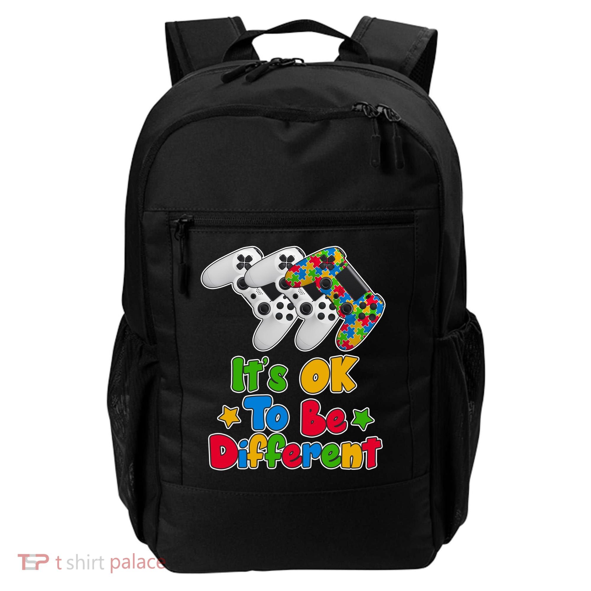 It's Ok To Be Different Autism Awareness Video Gamer  Backpack