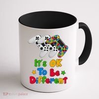 It's Ok To Be Different Autism Awareness Video Gamer  Coffee Mug thumb 1