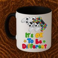 It's Ok To Be Different Autism Awareness Video Gamer  Coffee Mug thumb 2