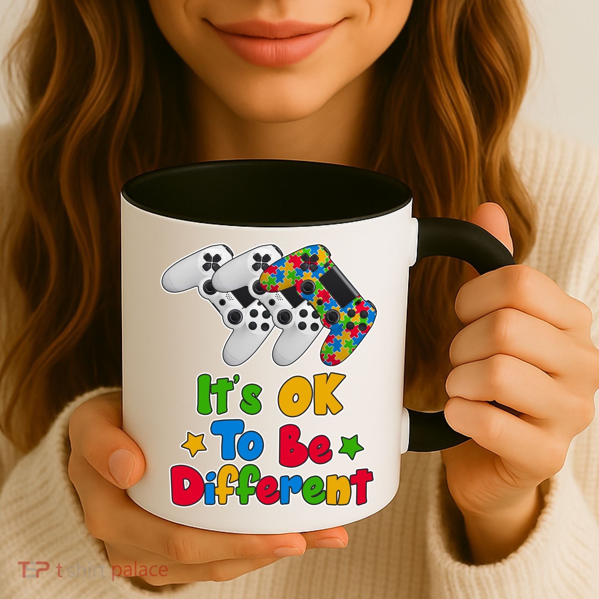 It's Ok To Be Different Autism Awareness Video Gamer  Coffee Mug