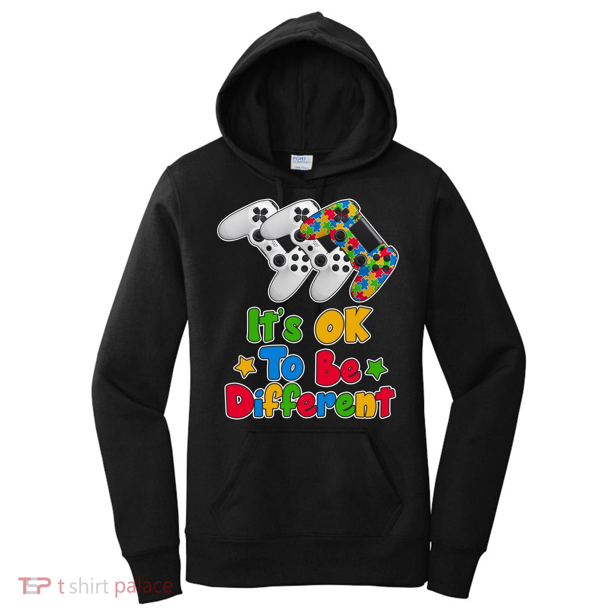 It's Ok To Be Different Autism Awareness Video Gamer  Women's Hoodie