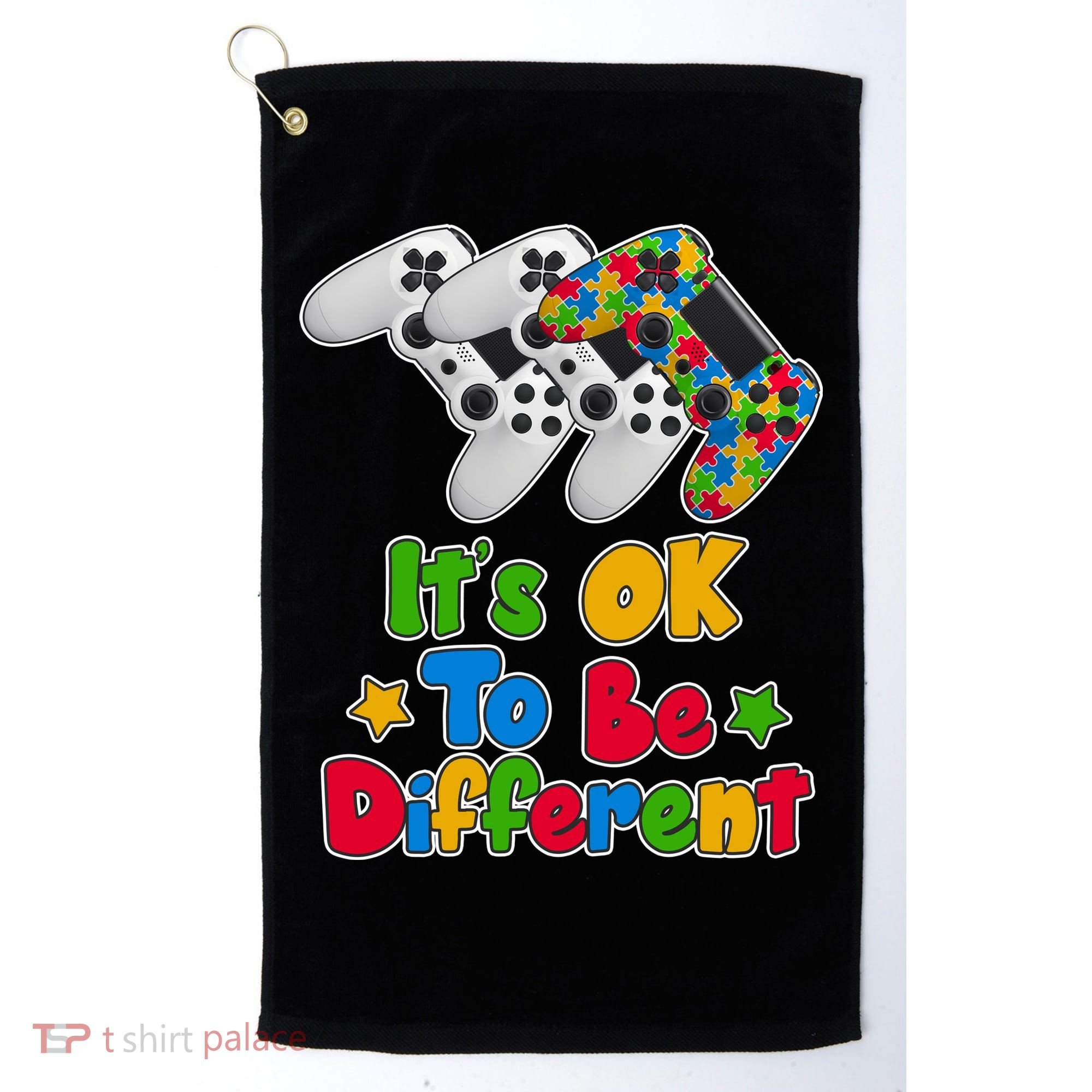 It's Ok To Be Different Autism Awareness Video Gamer  Golf Towel