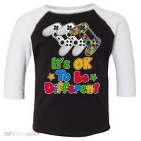 It's Ok To Be Different Autism Awareness Video Gamer  Toddler Fine Jersey T-Shirt thumb 0