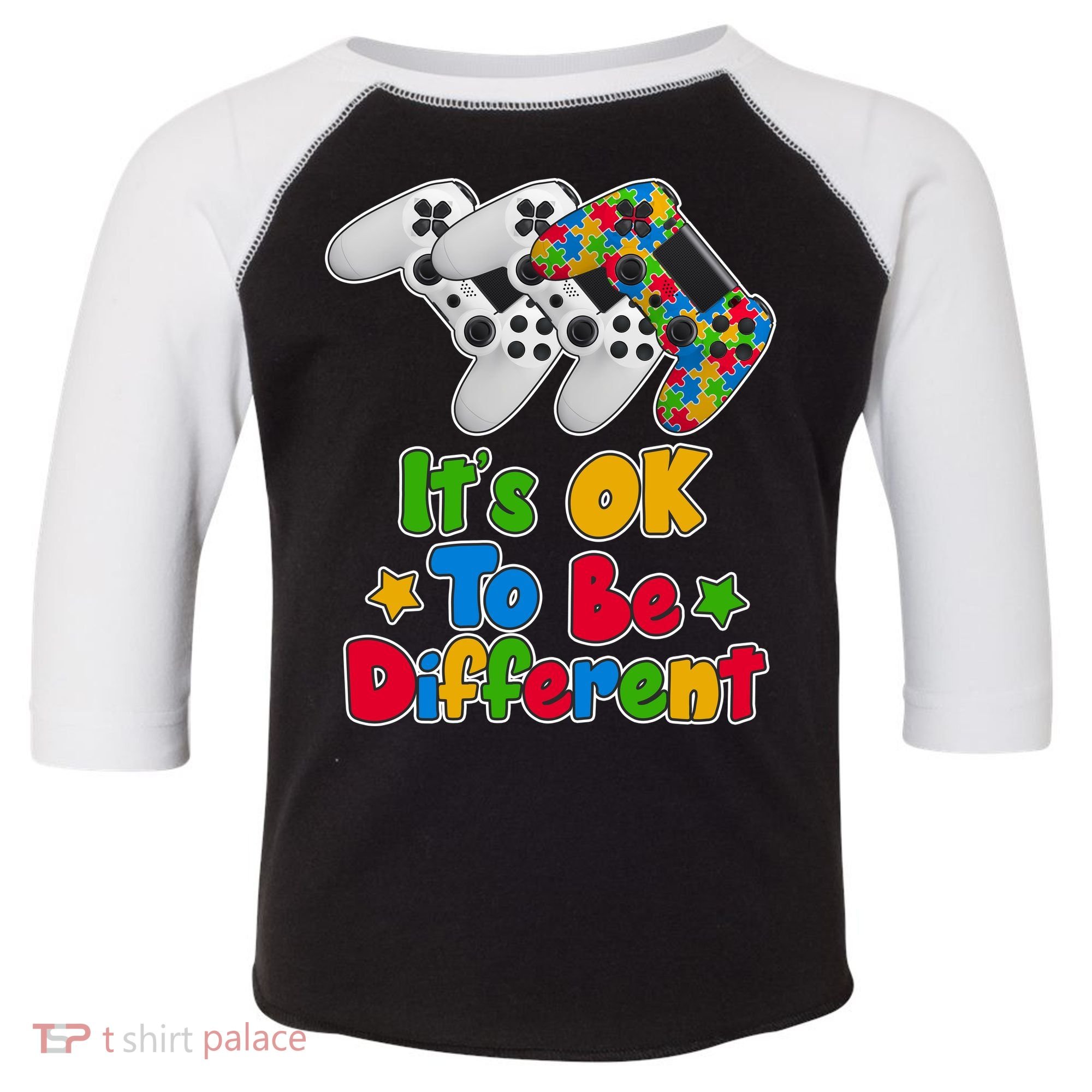 It's Ok To Be Different Autism Awareness Video Gamer  Toddler Fine Jersey T-Shirt