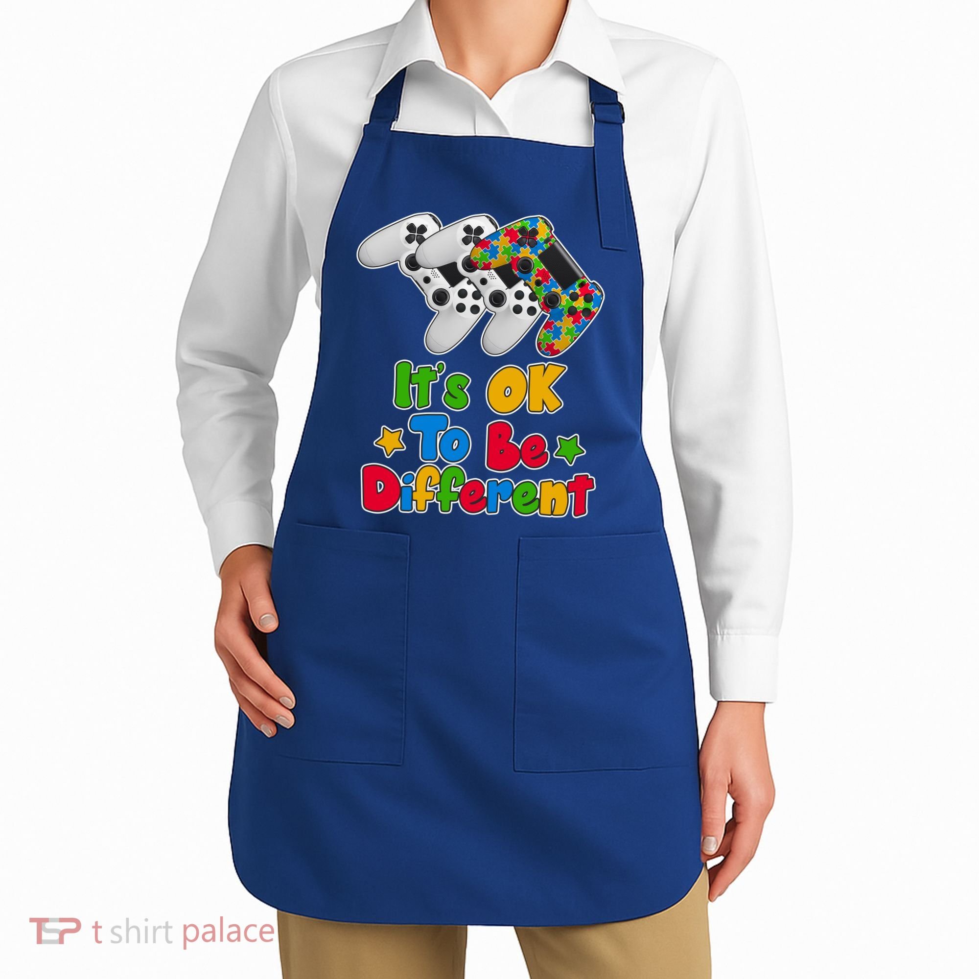 It's Ok To Be Different Autism Awareness Video Gamer  Apron