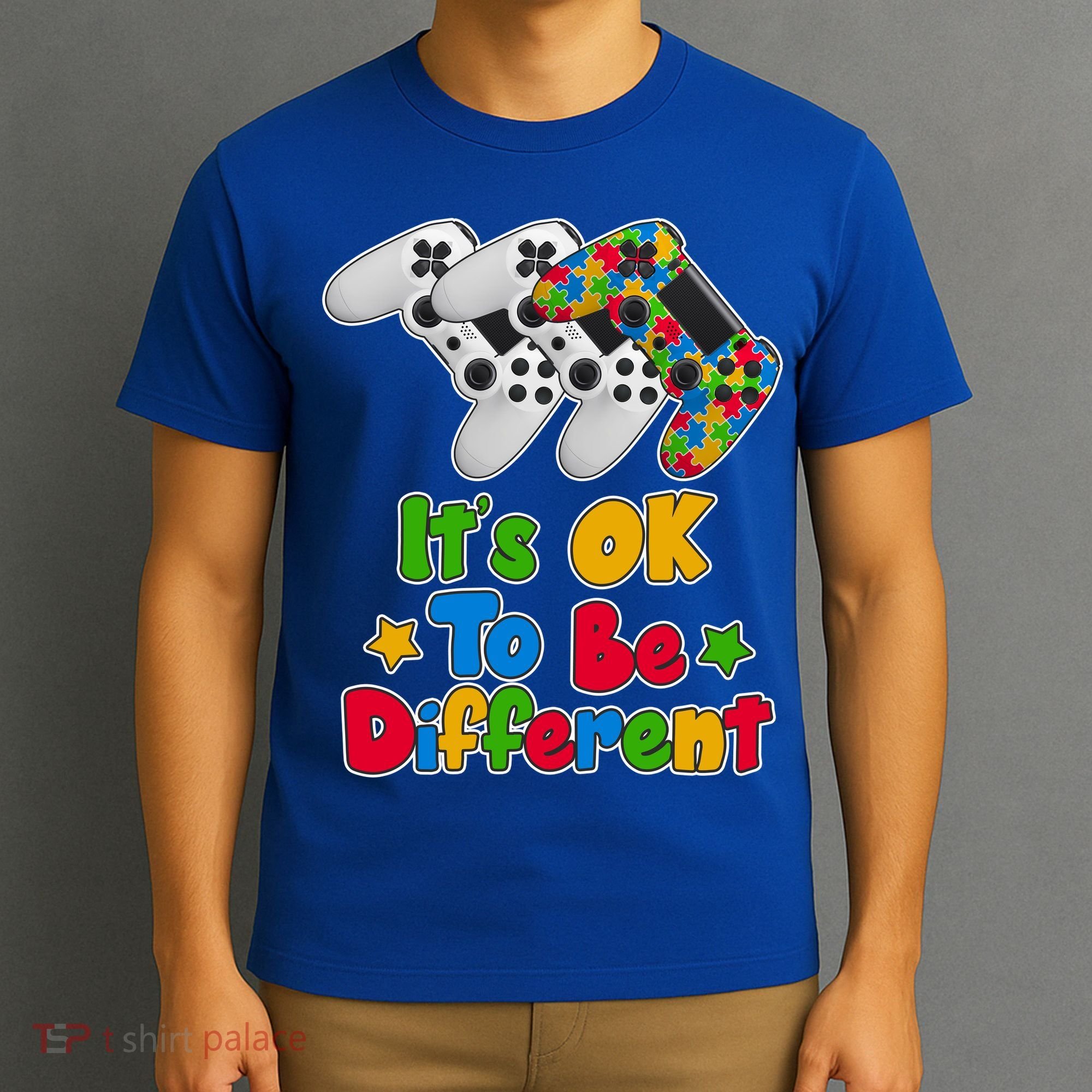 It's Ok To Be Different Autism Awareness Video Gamer  T-Shirt