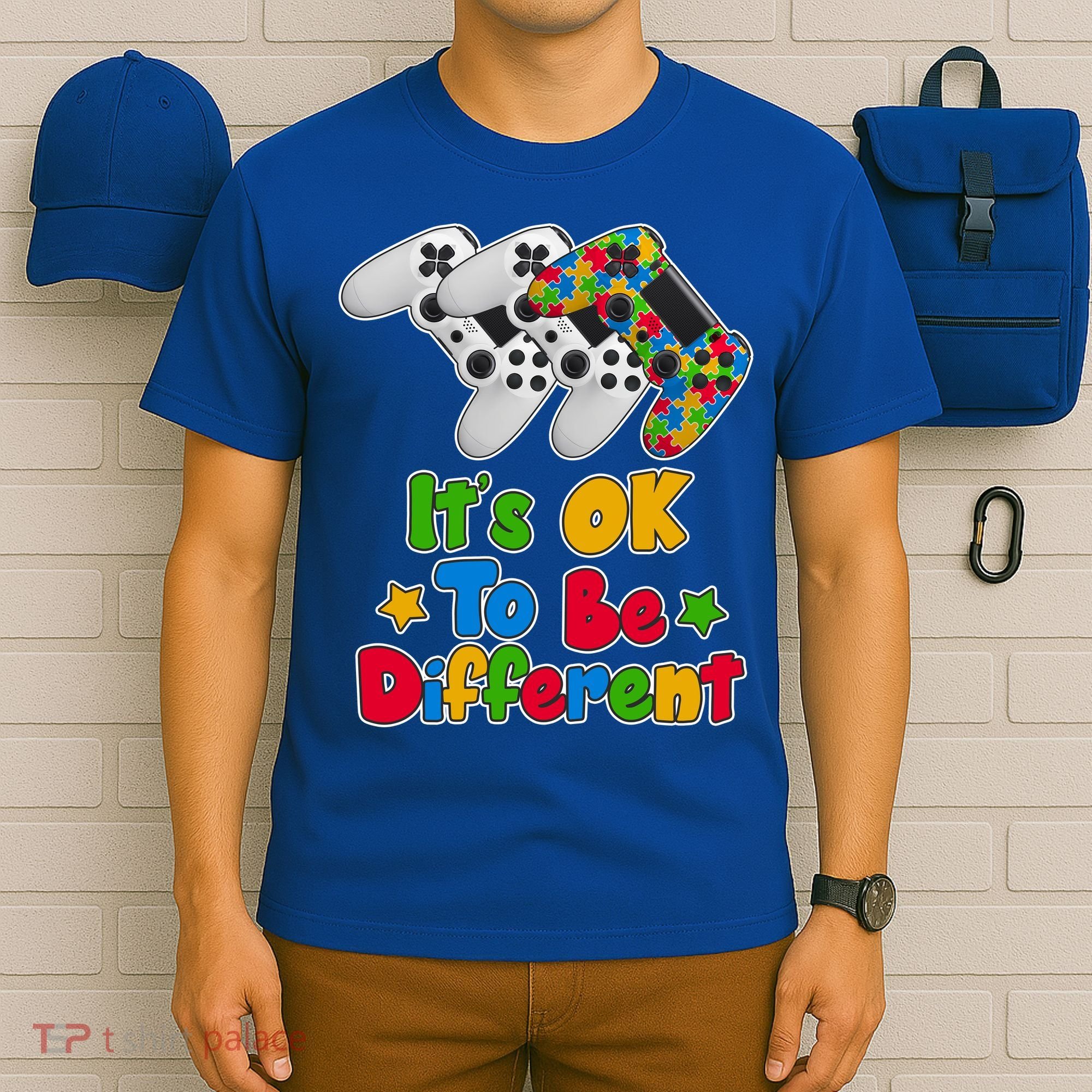 It's Ok To Be Different Autism Awareness Video Gamer  T-Shirt