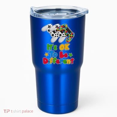 It's Ok To Be Different Autism Awareness Video Gamer  Tumbler