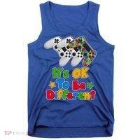 It's Ok To Be Different Autism Awareness Video Gamer  Tank Top thumb 0