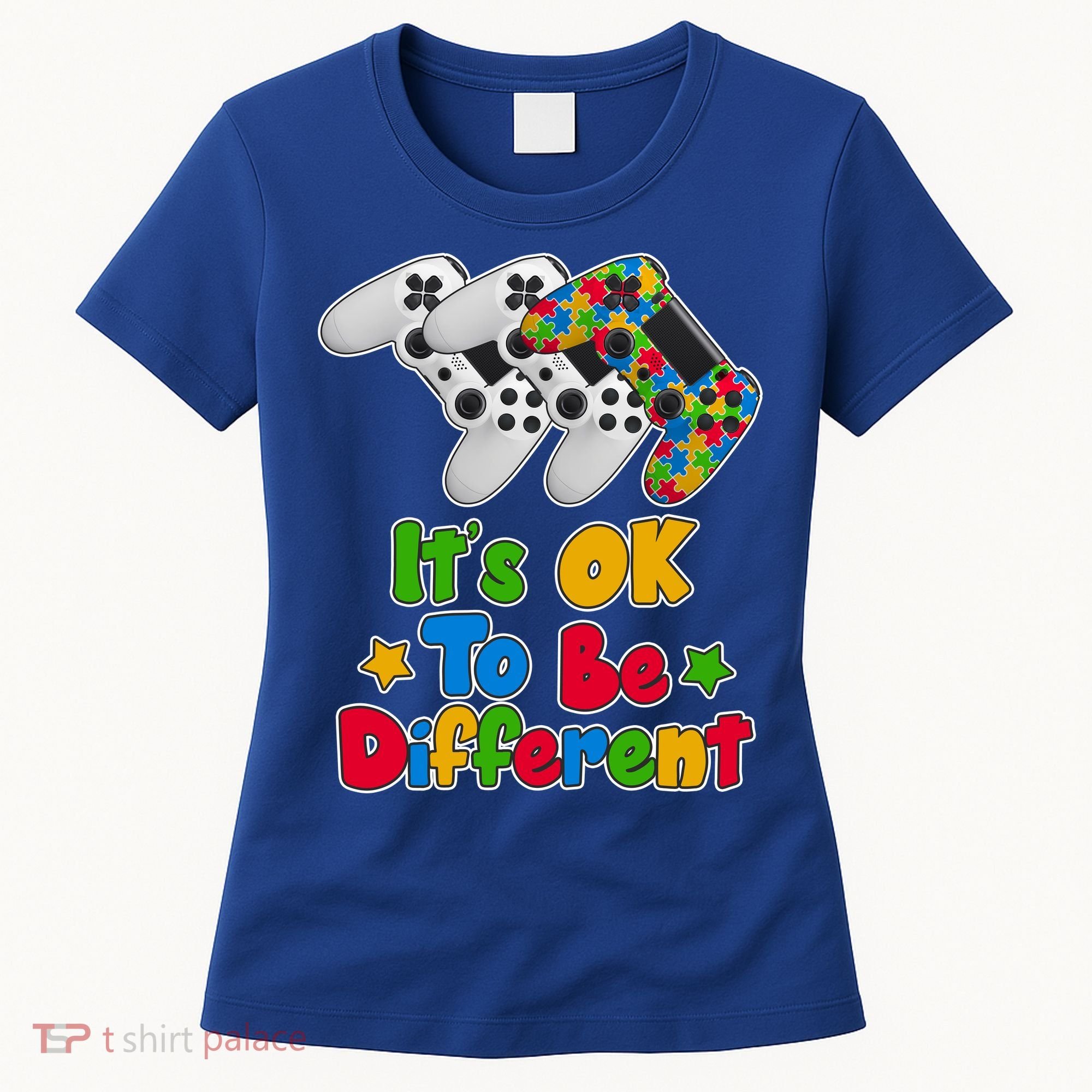 It's Ok To Be Different Autism Awareness Video Gamer  Women's T-Shirt