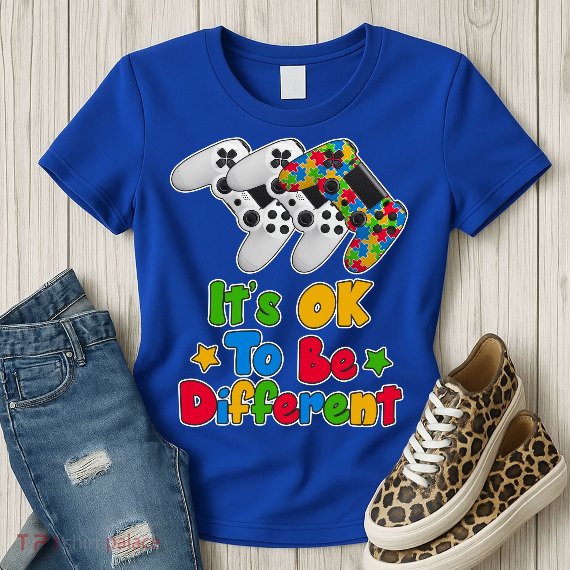 It's Ok To Be Different Autism Awareness Video Gamer  Women's T-Shirt