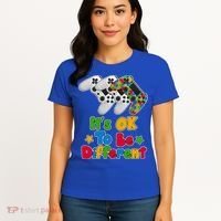 It's Ok To Be Different Autism Awareness Video Gamer  Women's T-Shirt thumb 4