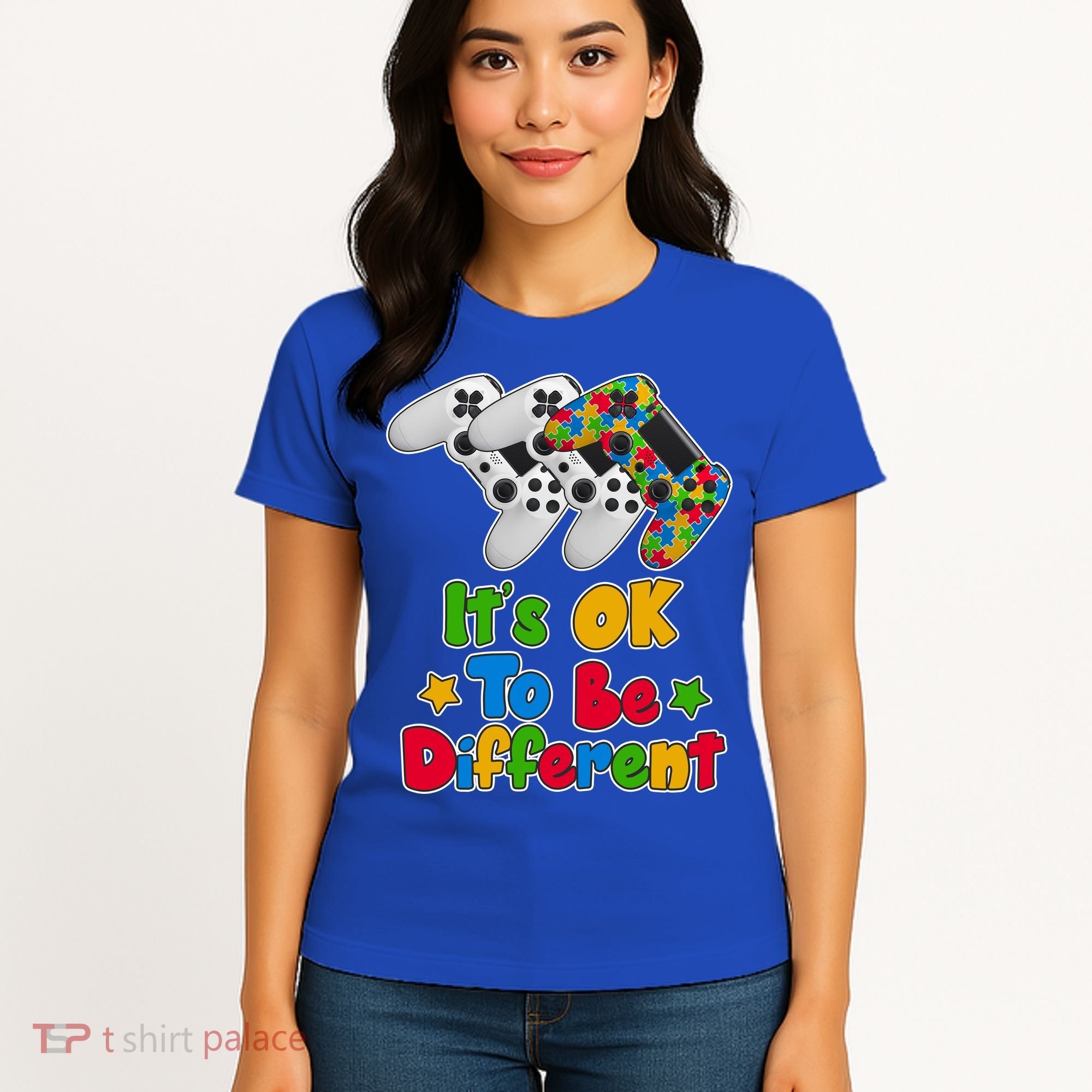 It's Ok To Be Different Autism Awareness Video Gamer  Women's T-Shirt