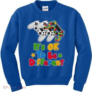 It's Ok To Be Different Autism Awareness Video Gamer  Kids Sweatshirt