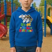 It's Ok To Be Different Autism Awareness Video Gamer  Kids Hoodie thumb 2