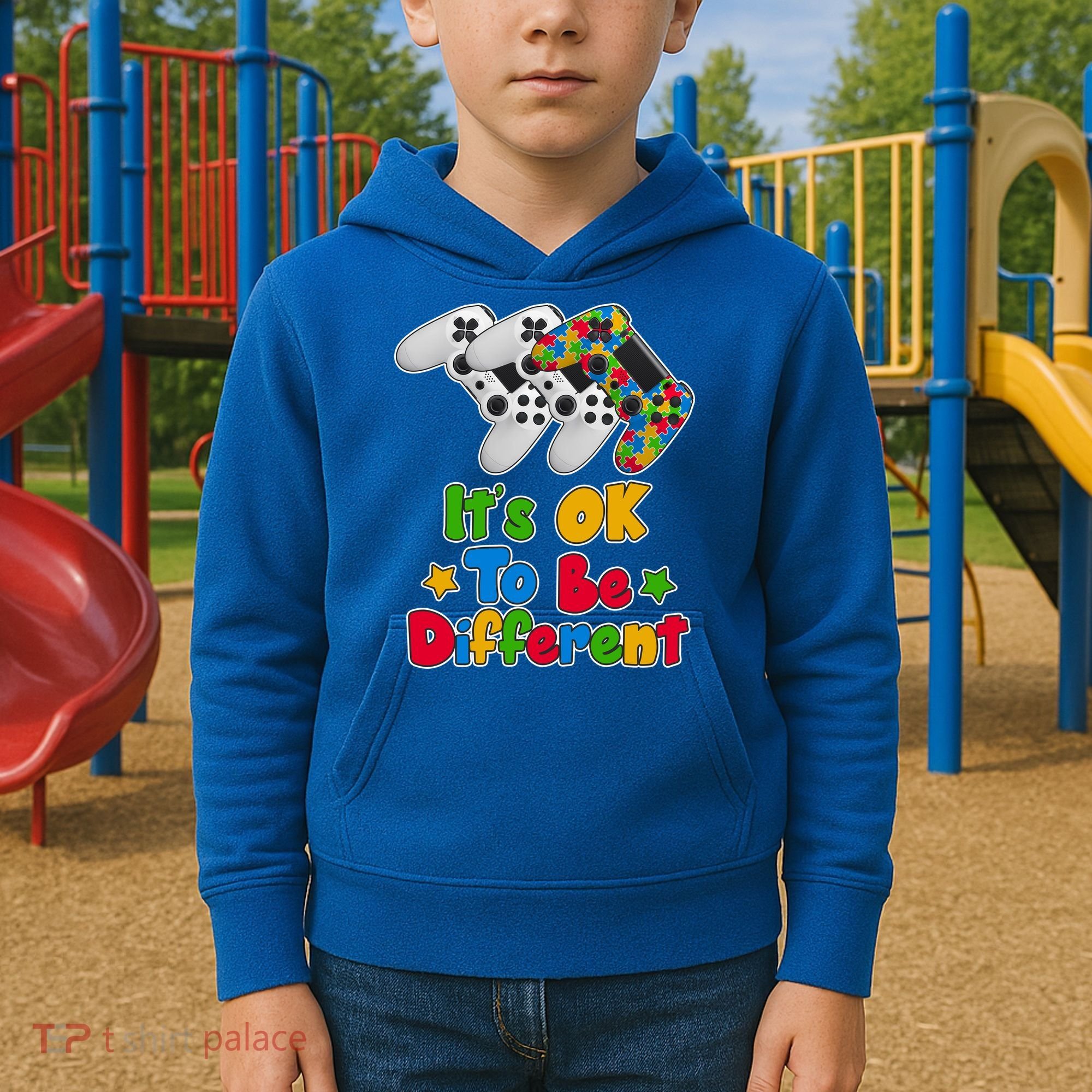 It's Ok To Be Different Autism Awareness Video Gamer  Kids Hoodie