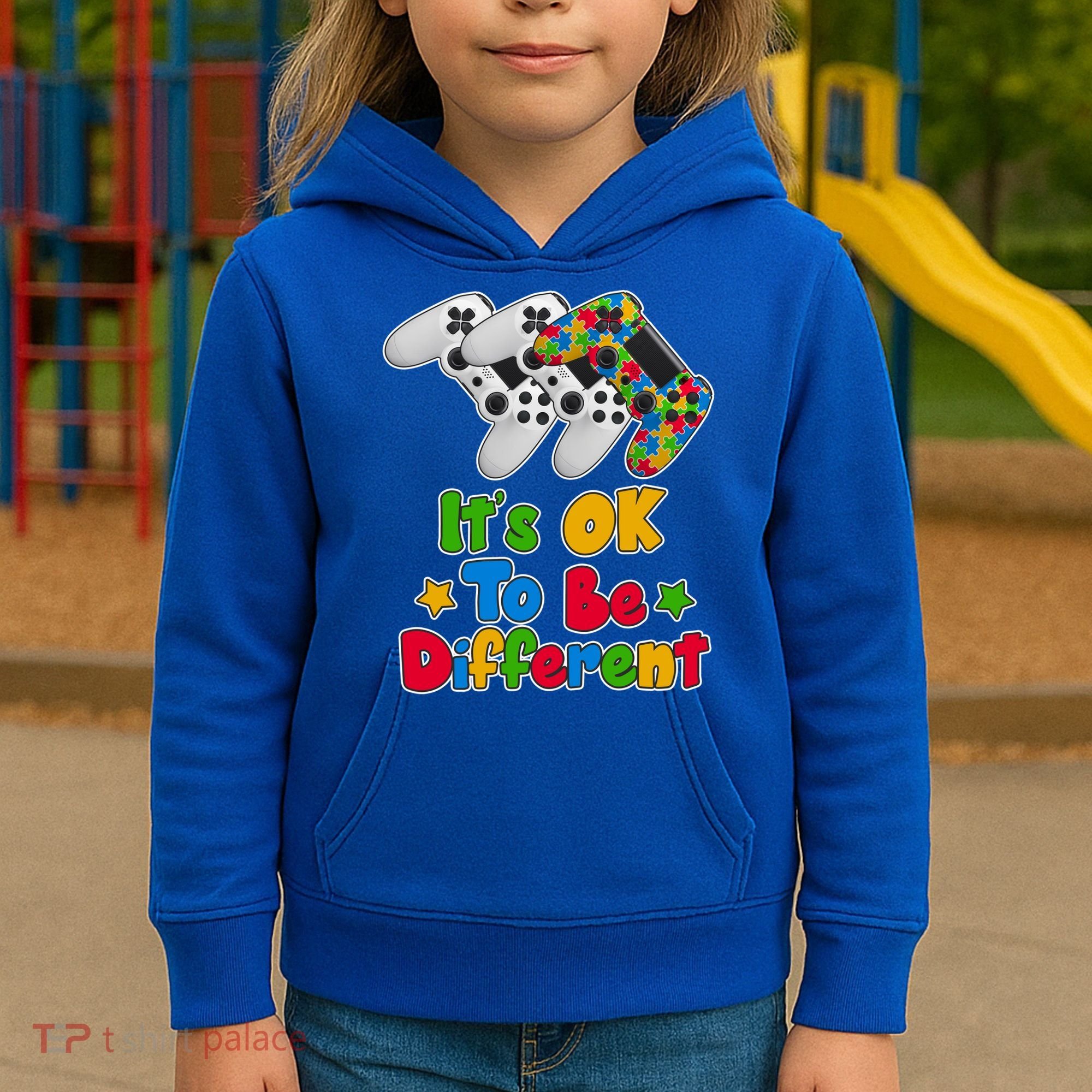 It's Ok To Be Different Autism Awareness Video Gamer  Kids Hoodie