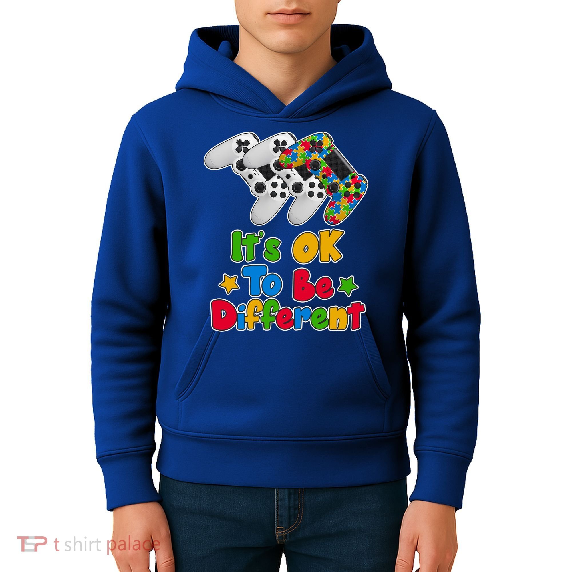 It's Ok To Be Different Autism Awareness Video Gamer  Kids Hoodie