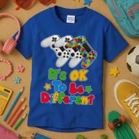 It's Ok To Be Different Autism Awareness Video Gamer  Kids T-Shirt thumb 3