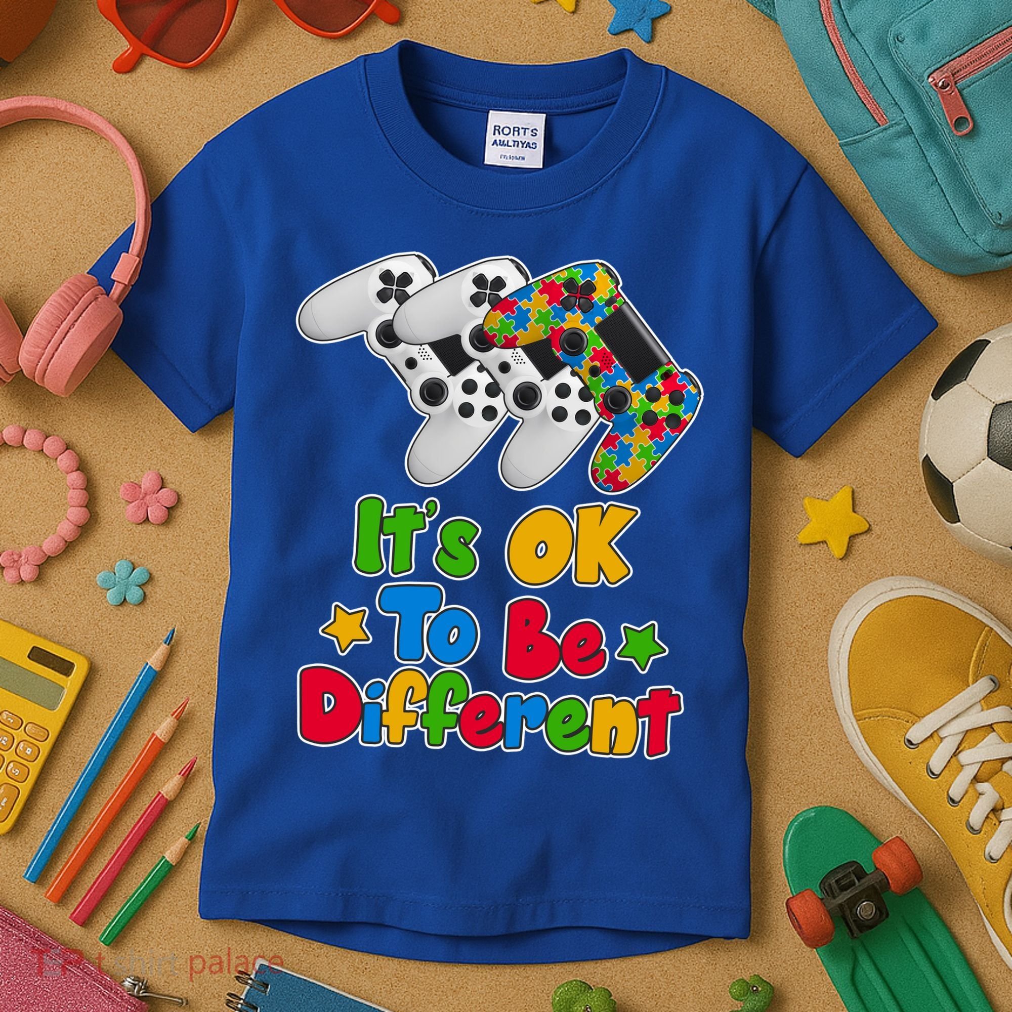 It's Ok To Be Different Autism Awareness Video Gamer  Kids T-Shirt