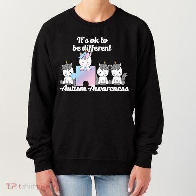 It's Ok To Be Different Autism Unicorn Puzzle Women's Sweatshirt