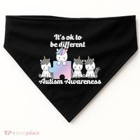 It's Ok To Be Different Autism Unicorn Puzzle USA-Made Doggie Bandana thumb 0