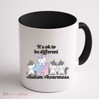 It's Ok To Be Different Autism Unicorn Puzzle Coffee Mug thumb 1