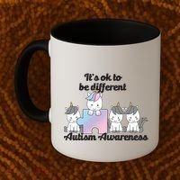It's Ok To Be Different Autism Unicorn Puzzle Coffee Mug thumb 2