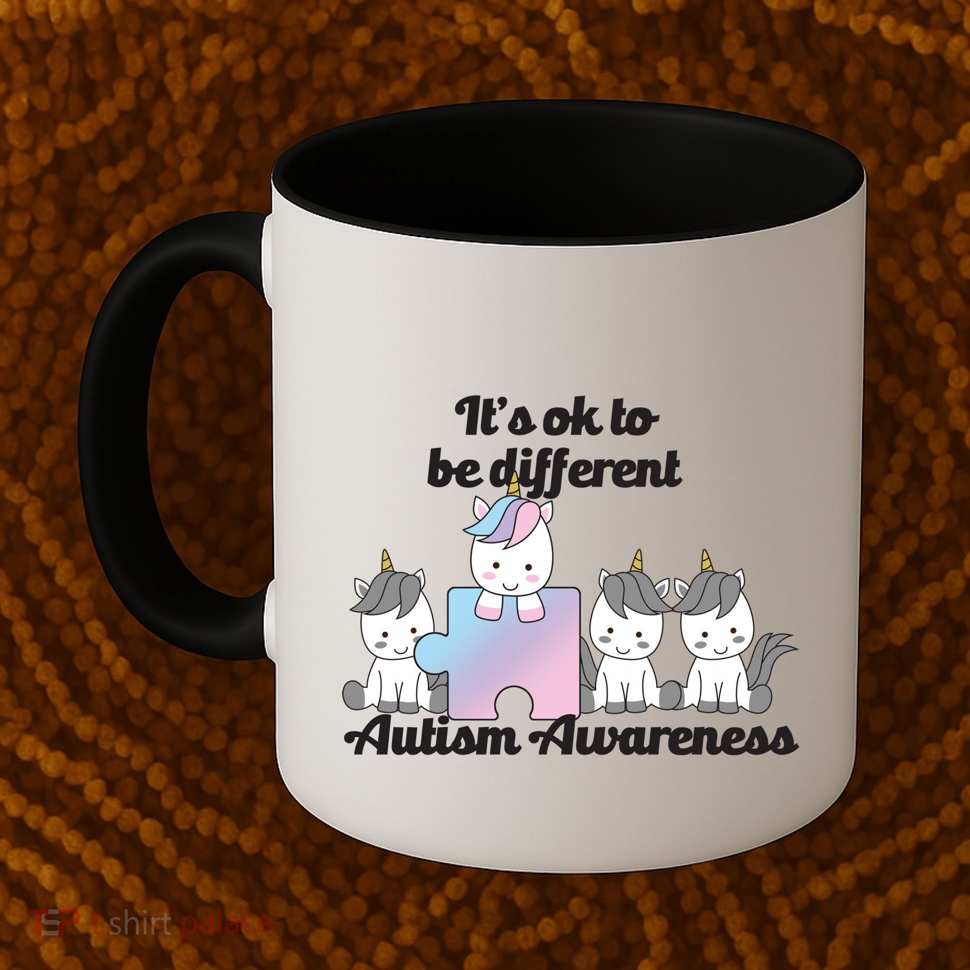 It's Ok To Be Different Autism Unicorn Puzzle Coffee Mug