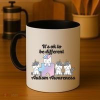 It's Ok To Be Different Autism Unicorn Puzzle Coffee Mug thumb 4