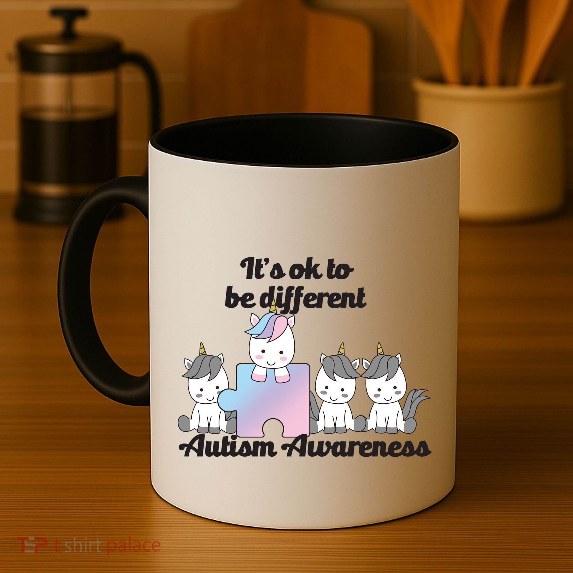 It's Ok To Be Different Autism Unicorn Puzzle Coffee Mug