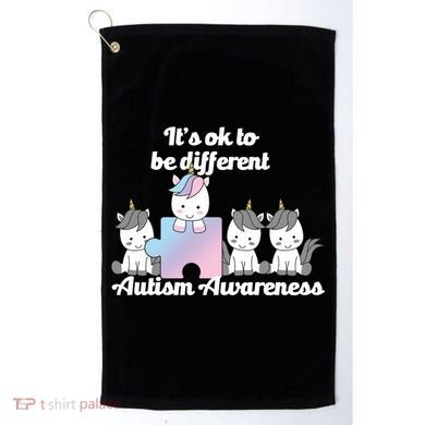 It's Ok To Be Different Autism Unicorn Puzzle Golf Towel