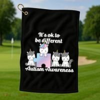 It's Ok To Be Different Autism Unicorn Puzzle Golf Towel thumb 1