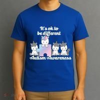 It's Ok To Be Different Autism Unicorn Puzzle T-Shirt thumb 3
