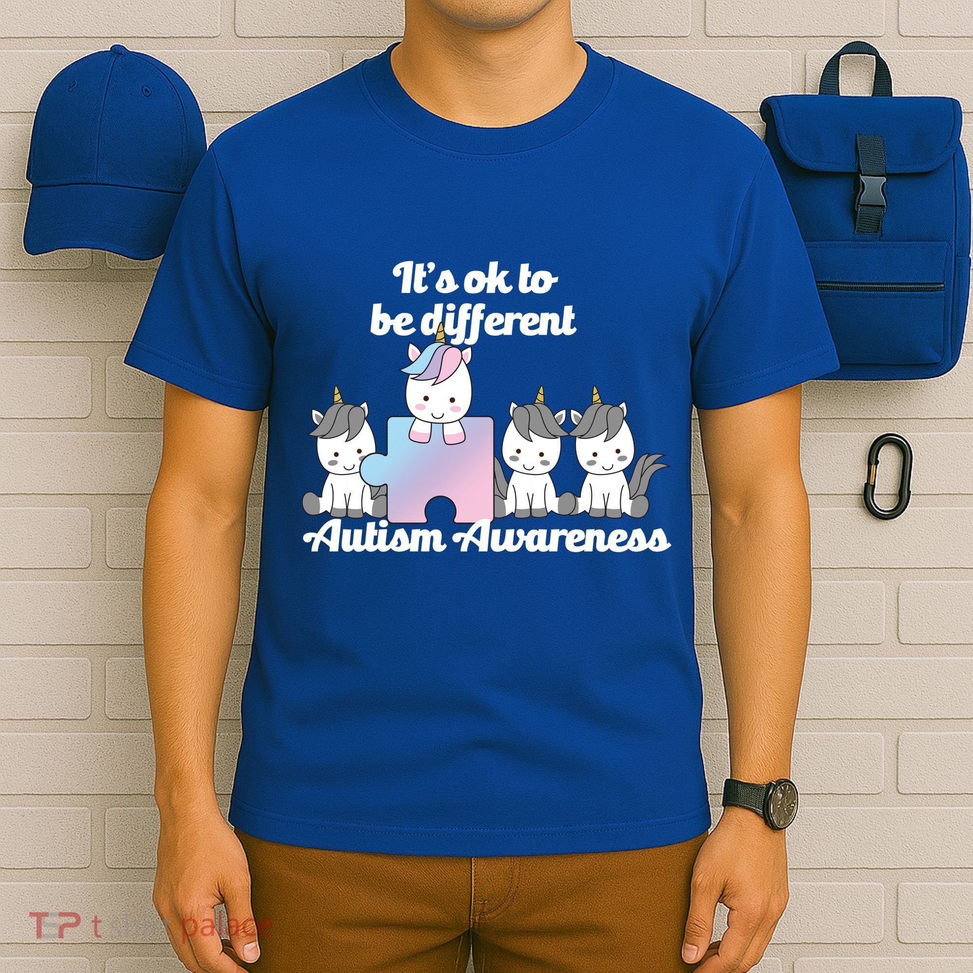It's Ok To Be Different Autism Unicorn Puzzle T-Shirt