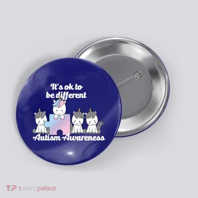 It's Ok To Be Different Autism Unicorn Puzzle Button