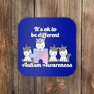 It's Ok To Be Different Autism Unicorn Puzzle Coaster