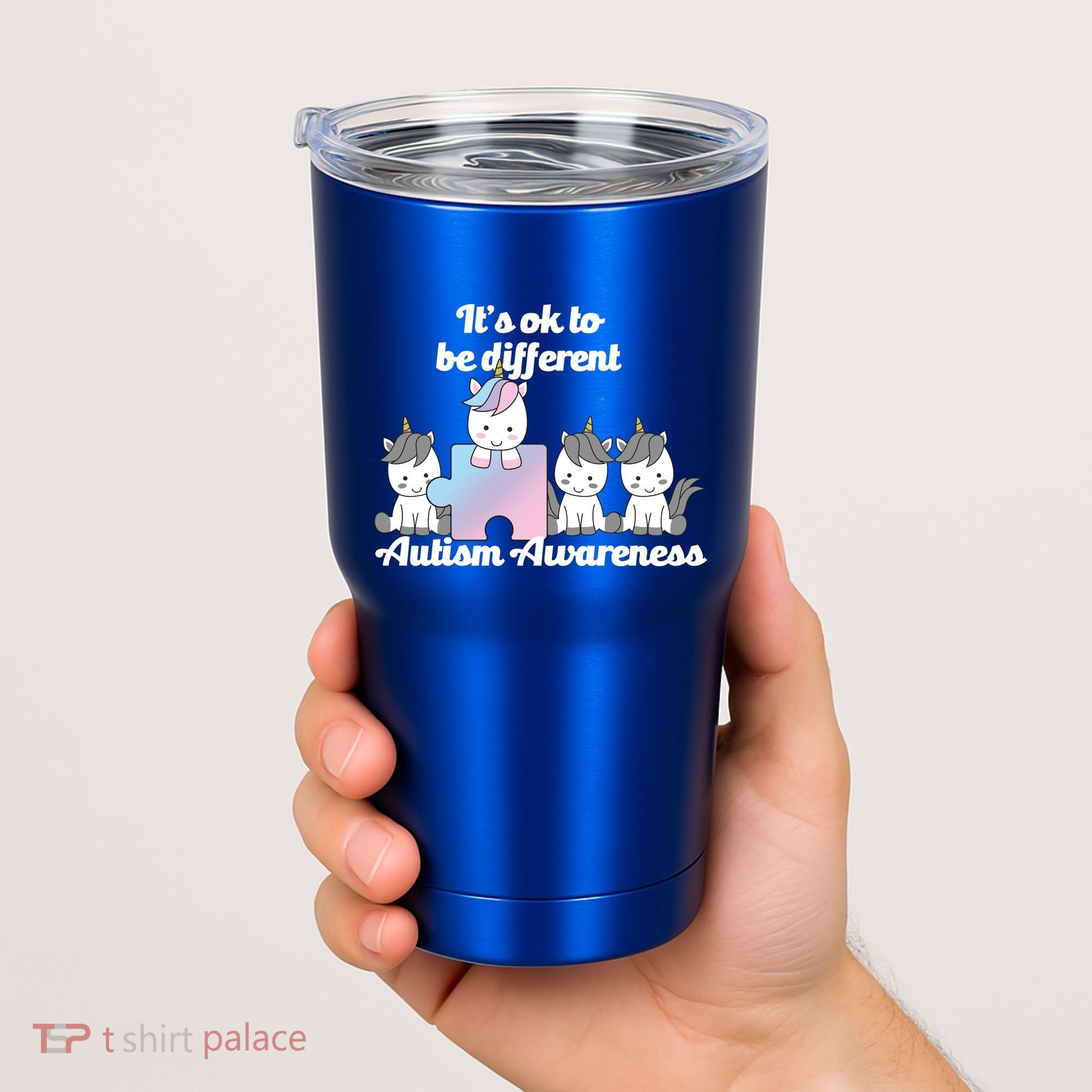 It's Ok To Be Different Autism Unicorn Puzzle Tumbler