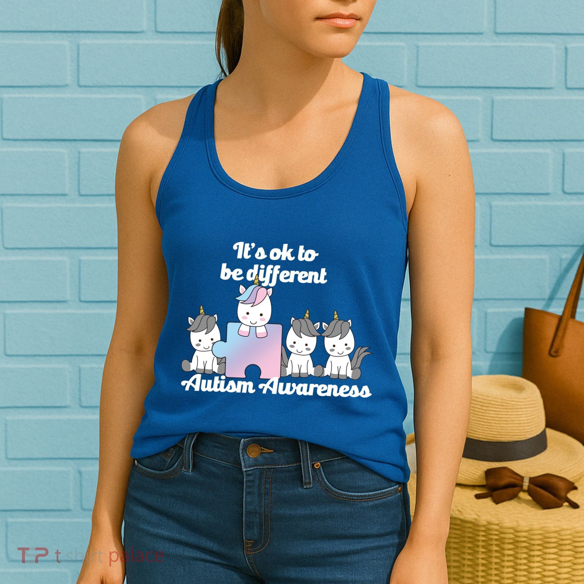 It's Ok To Be Different Autism Unicorn Puzzle Women's Tank Top