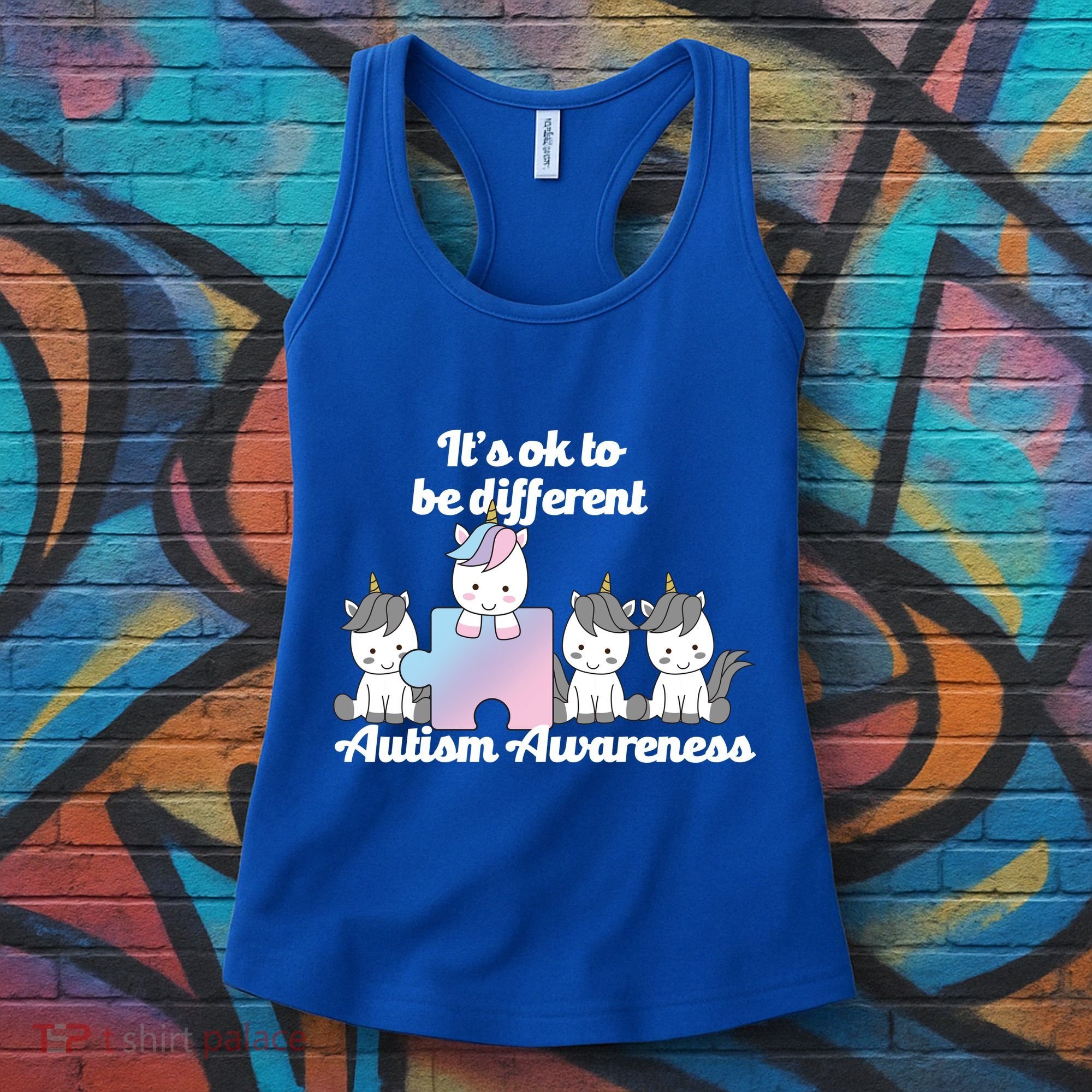 It's Ok To Be Different Autism Unicorn Puzzle Women's Tank Top
